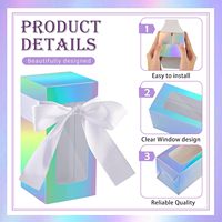 Boîte à gobelet en verre à sublimation holographique avec ruban, emballage cadeau pour gobelet de remise de diplôme 2026, boîte cadeau vierge pour mariage