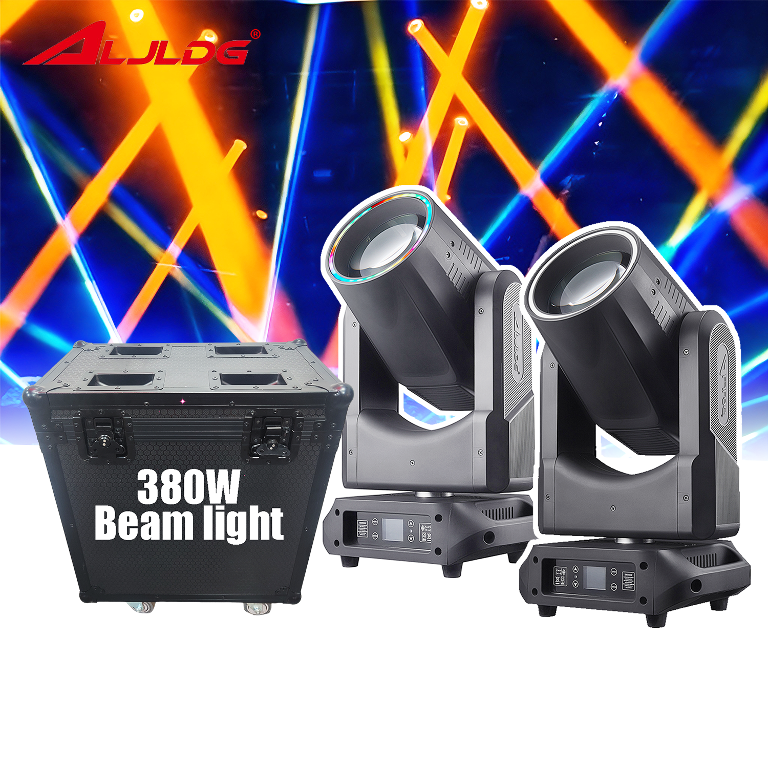 Big Deal 380W Stage Moving Head Light Beam LED Ra90 DMX512/Sound-Activated Control Multi-Plug for Party/DJ/KTV/Bar Lighting