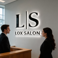 Enseigne de salon de beauté SPA et panneaux de réception, lettres en métal miroir doré, logo de marque 3D en lettres LED rétroéclairées pour entreprise
