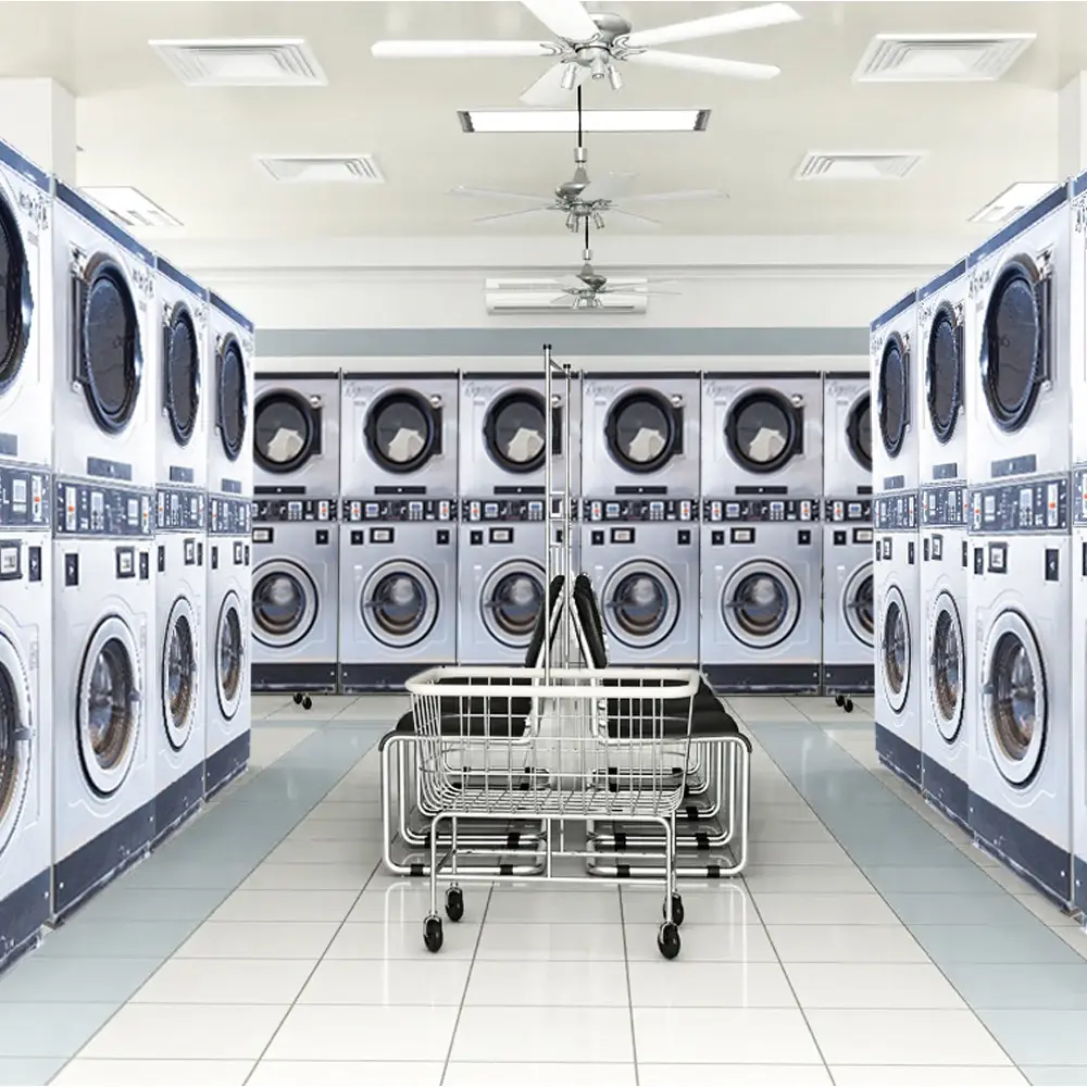 Mesin Cuci dan Pengering Laundry Jenis Koin Profesional