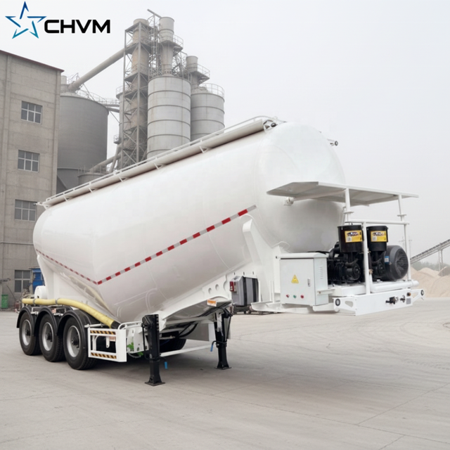 CHVM New Steel 42 Ton CE Certified 3 Axle Dry Bulker Cement Tank Bulk Feed Carrier Tanker Semi Trailer 12R22.5