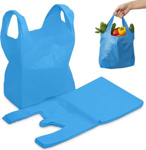 Sacs poubelle durables en LDPE Huamaohengchun, 200 unités, avec poignées (11x17x21 pouces) |   Sacs de transport robustes de type gilet pour - Product Image 1