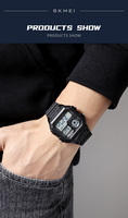 Montre digitale pour garçons Skmei 1998 avec compte à rebours, chronomètre, alarme électronique, étanche 50 m, réveil LED pour hommes
