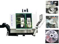Centre de fabrication de pièces complexes avec fraiseuse CNC 5 axes et table rotative inclinable