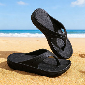 Sandalias de Playa Antideslizantes para Hombre, Diseño de Una Pieza, Cómodas para Caminar, Color Negro - Product Image 3