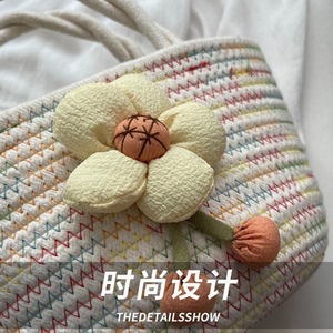Factory Custom Logo Cotton Rope Woven <b>Bag</b> 2026 Summer Ladies Casual Handbag <b>Large</b> Capacity <b>Beach</b> Tote <b>Bag</b> - Product Image 4