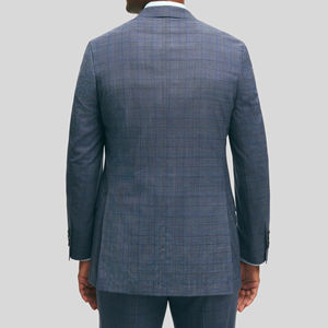 <span class=keywords><strong>2</strong></span> peça Jacket Blazer Pant Checker Plaid Suit <span class=keywords><strong>Prom</strong></span> Groomsman dos homens ternos de casamento definido para homens - Product Image 2
