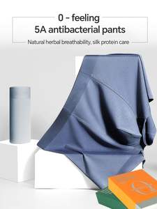 Sous-vêtements pour hommes en modal en gros avec logo personnalisé, sous-vêtements antibactériens en graphène, boxers sans couture, taille plus pour hommes - Product Image 2