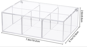 6 sezione trasparente acrilico <span class=keywords><strong>porta</strong></span> <span class=keywords><strong>Capsule</strong></span> 7.6X5.1X2.6 pollici acrilico cassetto organizzatore scrivania cubo contenitori 6 scatole di stoccaggio - Product Image 6