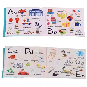 Venta caliente pequeño diccionario Aprendizaje Temprano <span class=keywords><strong>palabras</strong></span> alfabeto libro de tela suave números alfabéticos personalizados Color para bebé mi primer Bo - Product Image 1