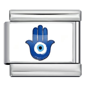 Pulsera de dijes italianos de ojos azules de la suerte en epoxi, de acero inoxidable, DIY, desmontable, modular, elástica, tipo correa de reloj, protectora, con símbolo de la suerte - Product Image 6