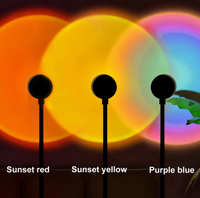 Lampe coucher de soleil LED USB, projecteur décoratif, éclairage néon arc-en-ciel, veilleuse pour chambre à coucher, salon, photographie, décoration murale