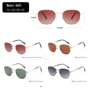 Rectangle <b>Sunglasses</b> Full Rim Silver <b>Frame</b> Gradient Lenses Unisex Adult 100% UV Protection Fashion Sun Protection - Product Image 3