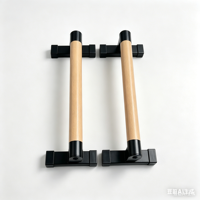 Barres de Calisthenics en Forme de H pour Pompes, Poignées de Calisthenics, Parallettes en Bois pour Pompes, Barres de Calisthenics en Bois et Acier pour Entraînement Urbain