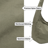 Sacs fourre-tout en nylon pour femmes, grande capacité, sac à bandoulière pour le shopping, les voyages, l'usage quotidien, design hobo, logo personnalisé, OEM