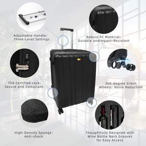 Valise de Voyage Commerciale de Luxe Personnalisée OEM pour 6 ou 12 Bouteilles de Vin, Multi-usages avec Serrure TSA - Product Image 3