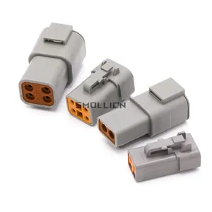 Deutsch Dtp 2 Pin 4 Pin Grijs Mannelijke Vrouwelijke Waterdichte Elektrische Auto Connectors Plug DTP06-2S DTP04-2P DTP06-4S DTP04-4P