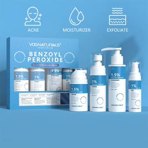 Ensemble de soins de la peau blanchissant antioxydant anti-âge de marque privée visage crème au peroxyde de benzoyle gel tonique nettoyant pour la prévention de l'acné - Product Image 2