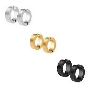 Stainless Steel <b>Magnetic</b> Clip-On <b>Earrings</b> Set With Zircon And Cross Design <b>For</b> <b>Men</b> And Women Non-Pierced Ears 6mm 8mm - Product Image 5