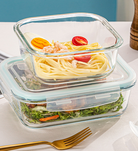 Thân thiện với môi thực phẩm thủy tinh container với nắp kính Hộp Ăn Trưa lò microwavable ăn trưa container Bộ - Product Image 2