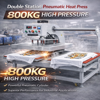 Presse à chaud pneumatique double station pour usine de confection 40x60cm, transfert industriel
