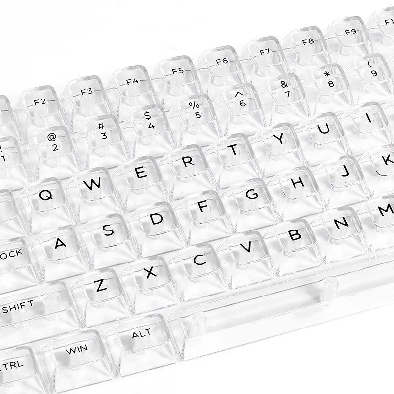 HZGAMER 143Keys Keycaps, White and Black Transparent Keycap SA Profile PC Keycap for RGB Keyboard