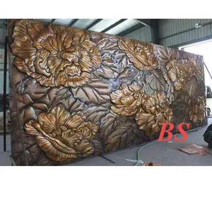 outdoor large bronze flower relief wall sculpture for sale