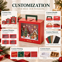 Weihnachtsszenen-Schaufensterdekoration mit Tragegriff, Goldton-Verzierung, OEM Papierpräsentationsbox, Stabile Geschenkbox