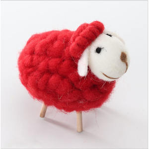 Chausson en forme de <span class=keywords><strong>mouton</strong></span> en feutre de laine, décoratif et créatif pour enfants, en bois torsadé, multifonctionnel pour la maison - Product Image 2