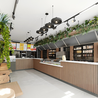 Vitrine de présentation en acier inoxydable avec cadre métallique et veinage de marbre pour magasin de vente au détail de shawarma industriel naturel