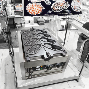 Machine à gaufres professionnelle en forme de chaussure, antiadhésive, en acier inoxydable, 4 empreintes, électrique, pour boulangerie et café - Product Image 3