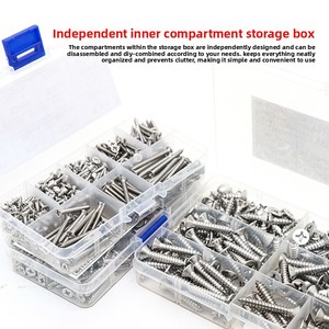 Kit de Accesorios para el Hogar de Acero Inoxidable 304, Juego Completo de Tornillos Autorroscantes de Cabeza Plana y Cabeza Avellanada, en Caja - Product Image 2