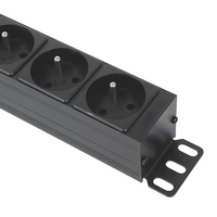 Multiprise PDU robuste avec protection contre les surtensions, 12 voies, norme allemande, 16A 4000W, en alliage d'aluminium, avec disjoncteur