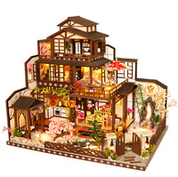 Maison en bois à construire soi-même Hongda, modèle 3D, grande villa, maison créative faite à la main, cadeau d'anniversaire, à partir de 14 ans, boîte de couleur