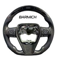 Volant sport LED Barmich à 3 branches de 35 mm en cuir et fibre de carbone pour Camry (Modèle YT-T-Camry-D2)