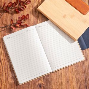 Custom Promotional Business Imitation Bamboo Grain Leather <b>Notebook</b> Cross-Border Office <b>Diary</b> Environmental PU Meeting <b>Notebook</b> - Product Image 3