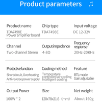 Carte d'amplificateur de puissance numérique stéréo TDA7498E 2X160W de haute qualité BTL220W en Stock composants électroniques