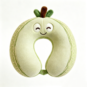 Customized Hami Melon U Shaped Plush <b>Neck</b> <b>Pillow</b>, Cantaloupe Fruit Travel <b>Neck</b> <b>Pillow</b> Plush - Product Image 2