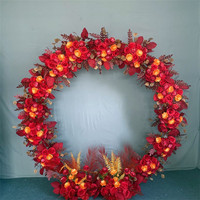 Support élégant de cadre circulaire à double couche pour la décoration d'affichage de ballons floraux d'événement de mariage Construction métallique durable