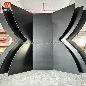 Toile de fond de mariage noire multicouche personnalisée lisse, décoration de fête d'anniversaire, grande scène, toile de fond en acrylique - Product Image 6