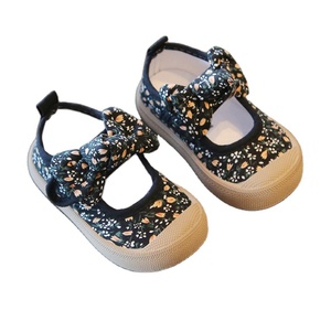 Chaussures décontractées en toile à fleurs pour filles, chaussures simples printemps-automne, chaussures de marche respirantes pour bébés de maternelle - Product Image 1
