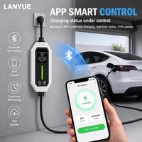 Station de recharge pour véhicules électriques LANYUE, puissance réglable, maison intelligente, connecteur SAE J1772, 1,8 kW, 9,6 kW, montage mural/sur pied, résistant aux intempéries IP55/IP65