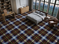 Britischer Stil Geometrisch Karierte Bedruckte Teppichfliesen Luxuriöse Britische Karierte Geometrische Nylon-Teppichfliesen Feuerhemmend