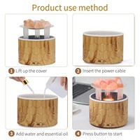 Diffuseur d'arôme portable en gros, humidificateur à flamme, pierre de sel en cristal