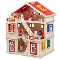 Kit de montage de maison de poupée en bois Montessori, maison à 3 étages, jouet de simulation pour enfants