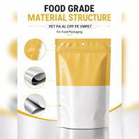 Sachet refermable à fermeture éclair trois côtés personnalisé, pochette plate imprimée pour emballage alimentaire destiné aux marques de détail