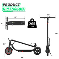Trottinette électrique pliable légère pour enfants, puissance 350W, pneus pleins de 8,5 pouces, contrôle par application, prête pour l'UE et le Royaume-Uni