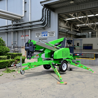 Plateforme élévatrice électrique à flèche de 12 m, design léger, acier haute résistance, capacité de 200 kg, pour travaux de construction en hauteur