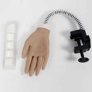 Main d'entraînement en silicone pour la formation en salon, modèle flexible pour la pratique du nail art, support pour 100 embouts, ensemble d'outils de présentation pour mannequin de manucure - Product Image 3