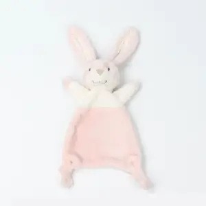 Lovely Infant Security Plush Rattle Simply Polyester Bunny Blanket Doudou Plush Toy